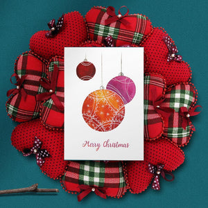 Christmas baubles Greeting Card - Lantern Space