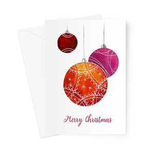 Christmas baubles Greeting Card - Lantern Space