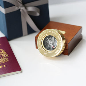 Compass Personalised With Timber Box - Lantern Space
