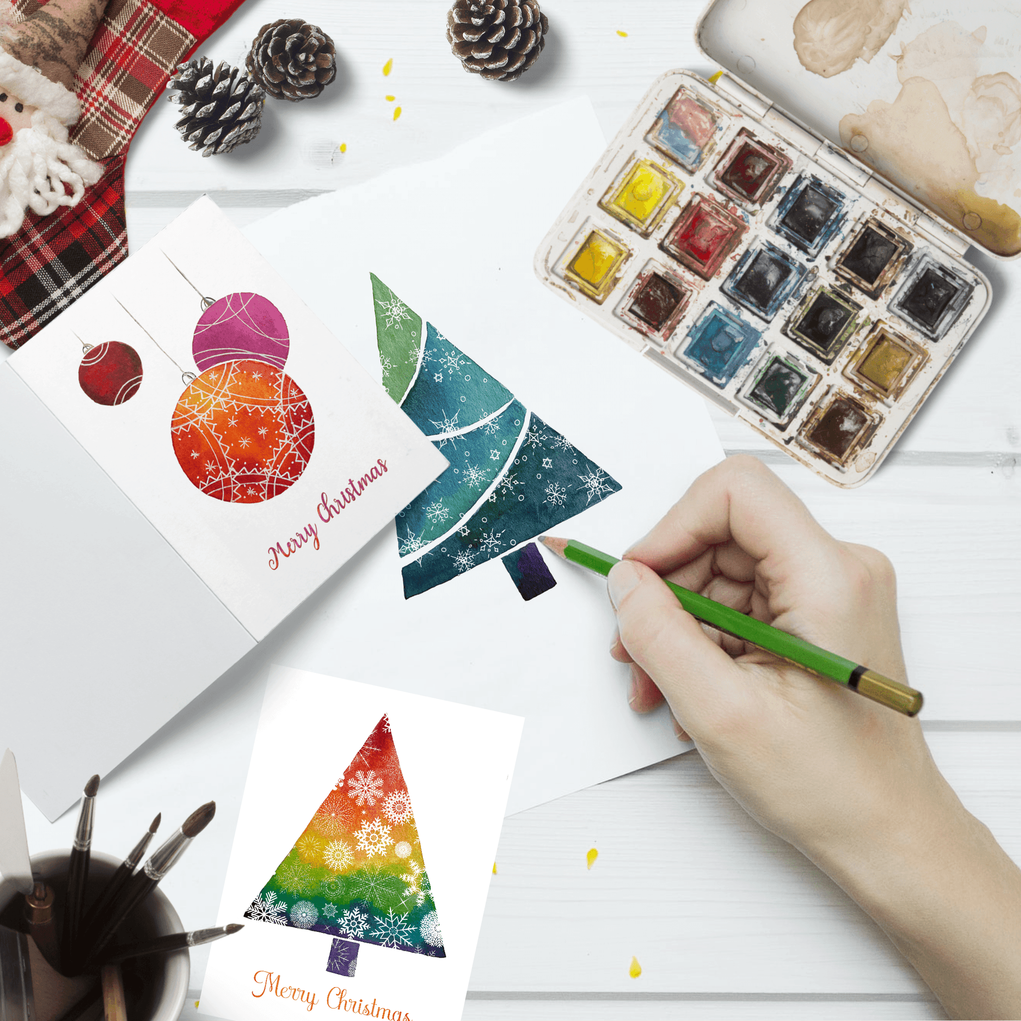 Evergreen Christmas Tree Greeting Card - Lantern Space