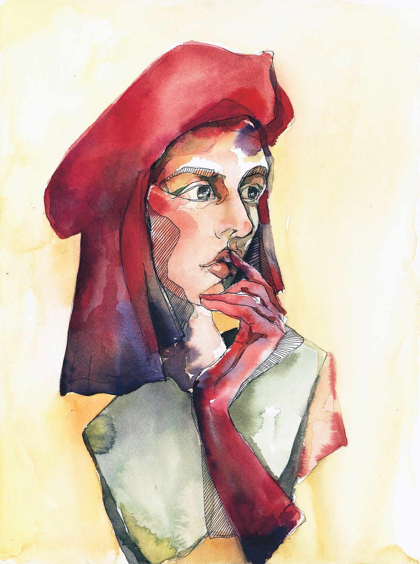 Girl with Red Beret - Lantern Space