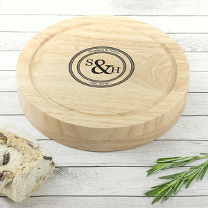 Monogram Couple Personalised Cheese Board - Lantern Space