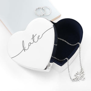 Personalised Heart Shaped Jewellery Box - Lantern Space