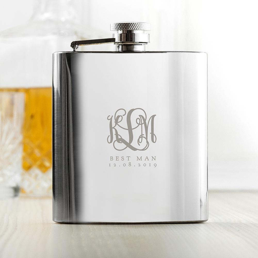Personalised Monogrammed 6OZ Flask - Lantern Space