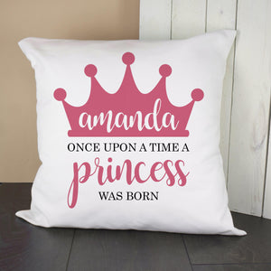 PERSONALISED ONCE UPON A TIME A PRINCESS WAS BORN CUSHION COVER - Lantern Space