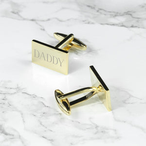 Personalised Rectangle Gold Plated Cufflinks - Lantern Space