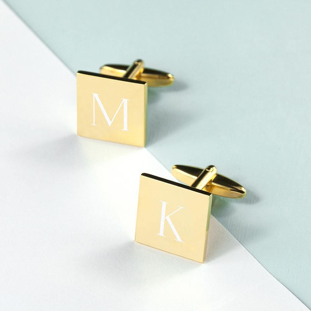 Personalised Square Gold Plated Cufflinks - Lantern Space