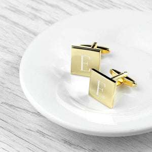 Personalised Square Gold Plated Cufflinks - Lantern Space