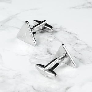 Personalised Triangle Silver Plated Cufflinks - Lantern Space