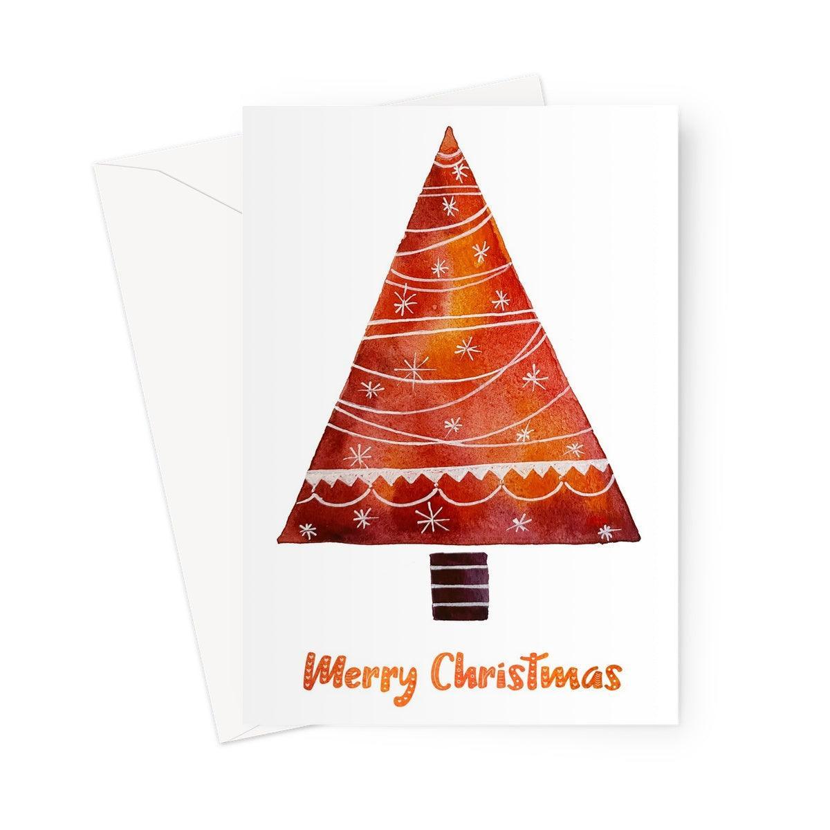 Red Christmas Tree Greeting Card - Lantern Space