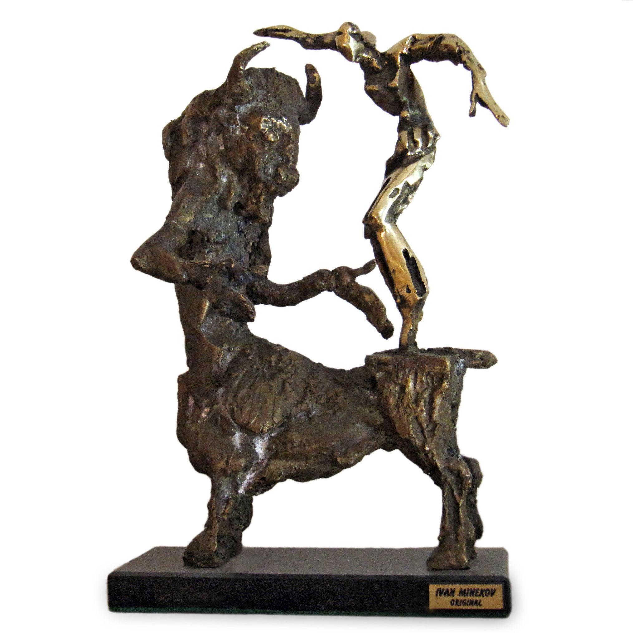 Theseus fighting the Minotaur, Bronze Sculpture by Ivan Minekov - Lantern Space